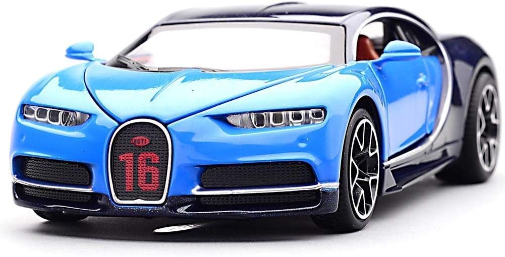 1/32 Buggatti Chiron Model Car with Box, Zinc Alloy Pull Back Toy car with Sound and Light for Kids Boy Girl Gift?Colors as Per Stock? (Buggatti Chiron)