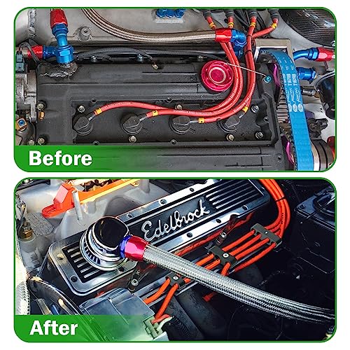 Easyberg Spark Plug Wire Separators Aluminum Kit, 7Mm 8Mm 9.5Mm Engine Spark Plug Wire Separator Divider For Looms Sbc 350(Black) #TOP5