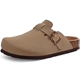 Unisex Vegan Suede Clogs Leather Mules Womens Mens Cork Footbed Potato Shoes with Arch Support