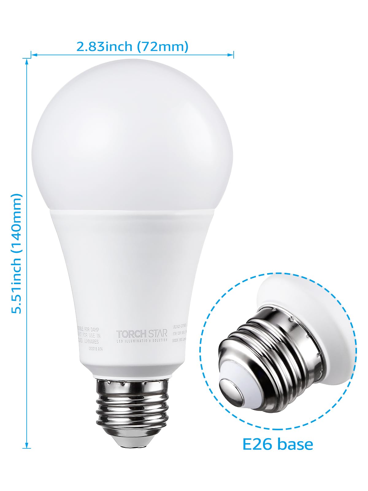 TORCHSTAR PAR20 LED Bulbs 6-Pack - 6.5W 500LM Dimmable Spotlight 5000K Daylight