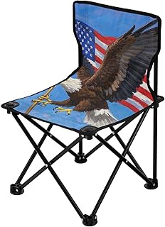 KLL Sillas plegables para campamento del Día de la Independencia del 4 de julio, color marrón, silla plegable ultraligera, bolsa de transporte incluida, silla de pesca para viajes y deportes
