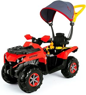 Carrinho Infantil 2 em 1 Passeio e Pedal Vermelho Poliquadri Com Capota Poliplac