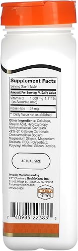 Miniatura 2 de 21st Century Natural C 1000 con cápsulas Rose HIPS, 110 unidades (22383)