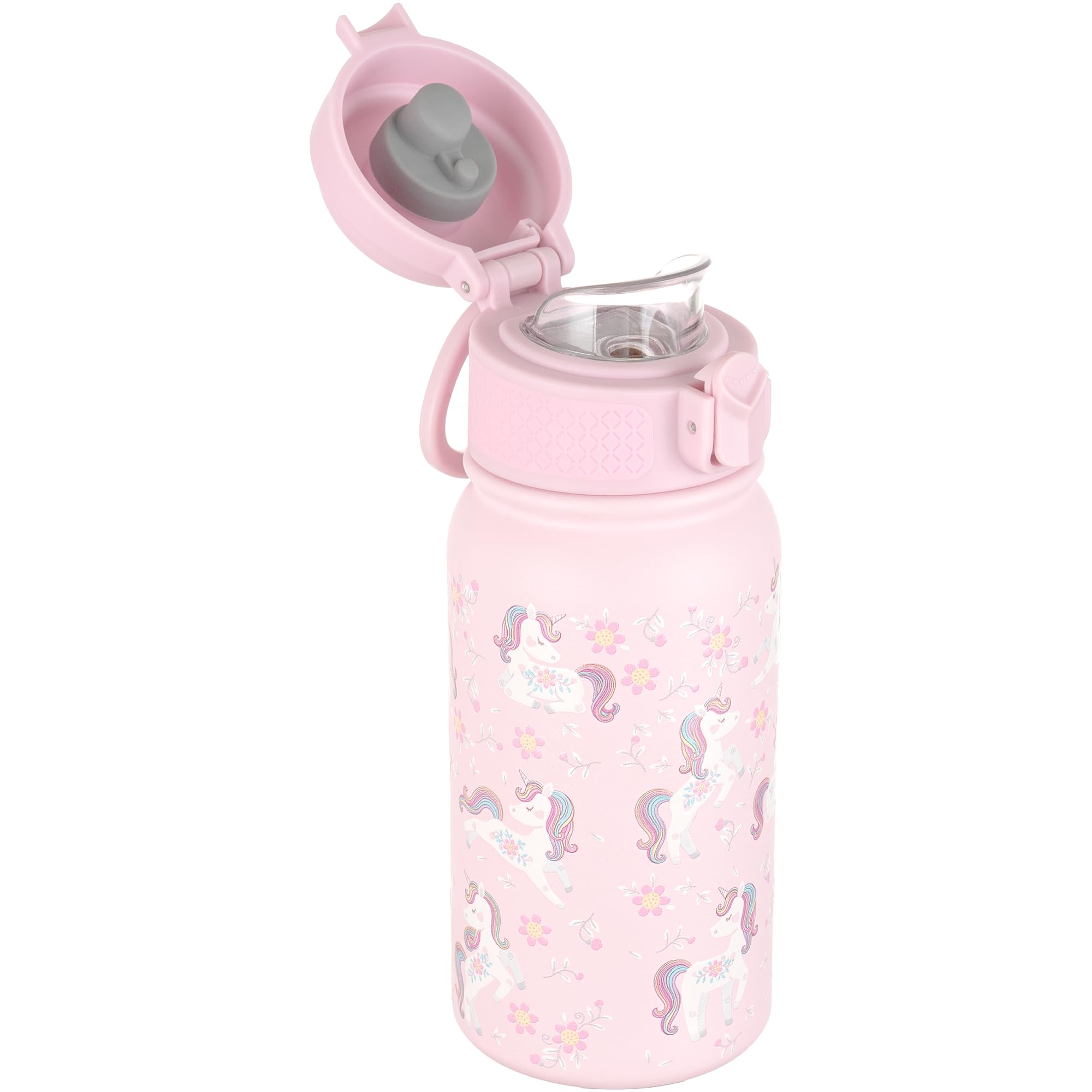 GOPPUS 12oz Kids Water Bottle BPA-Free Leak-Proof Insulated Stainless Steel Sweat-Proof Reusable for School Sports and Outdoor Activities