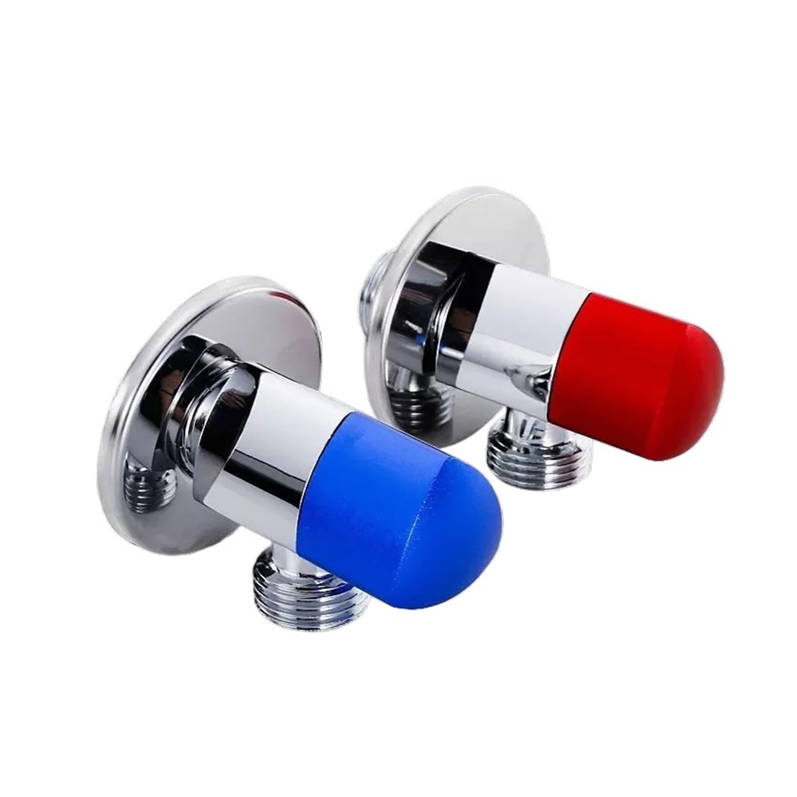 Bvhisehp Red-Blue Chrome Plated Thickened Brass Angle Stop Valve Red Blue Hot Cold Water Switch Valve