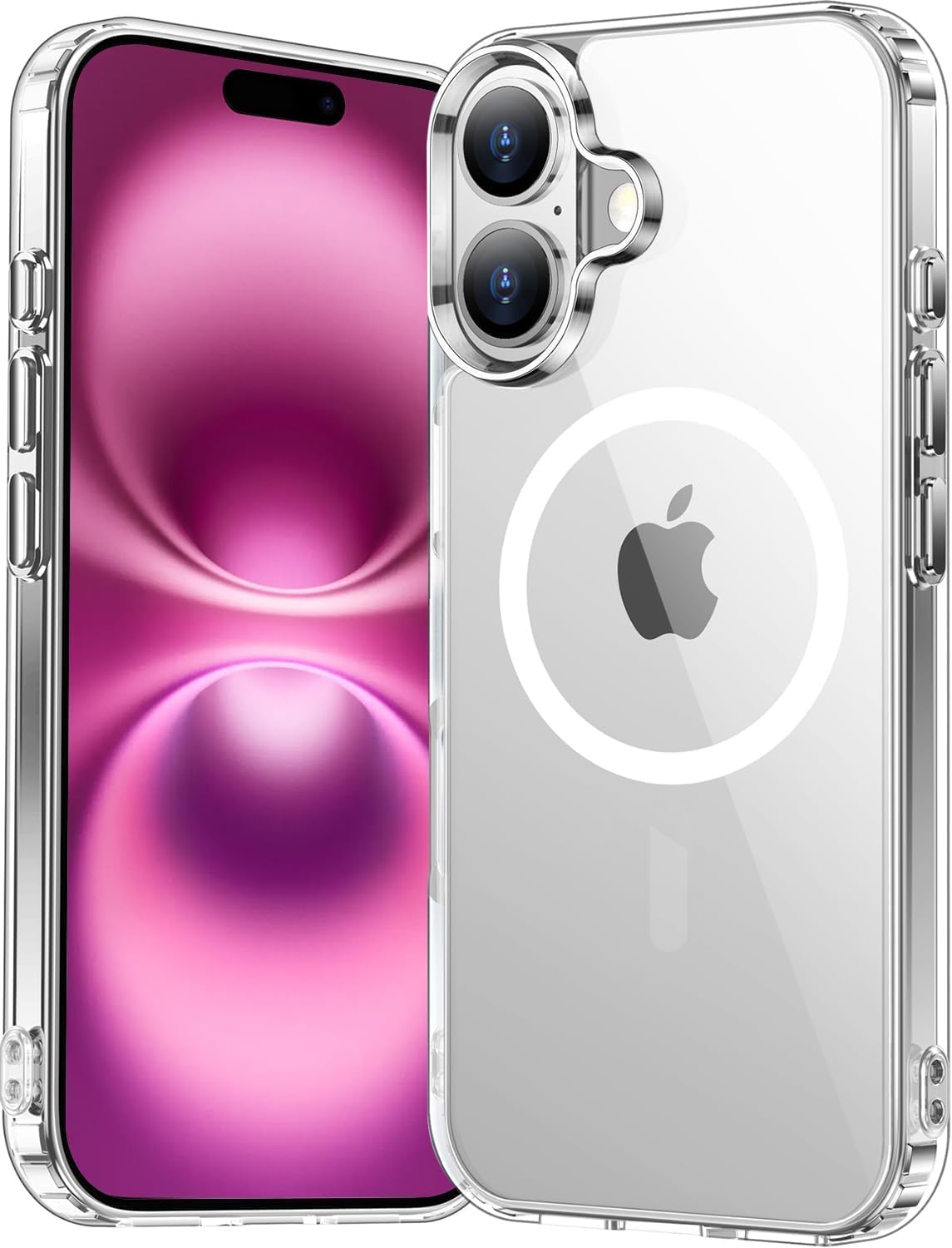 H & K for iPhone 16 Plus Case - Magnetic Phone Case for iPhone 16 - Non-Yellowing Shockproof Phone Cover – Anti Scratch Shockproof Thin Cover – Clear - Clear (iPhone 16 Plus)