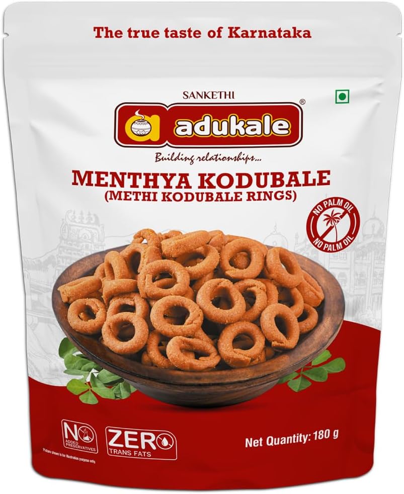 Adukale Menthya kodubale 180g Pack | No Palm Oil