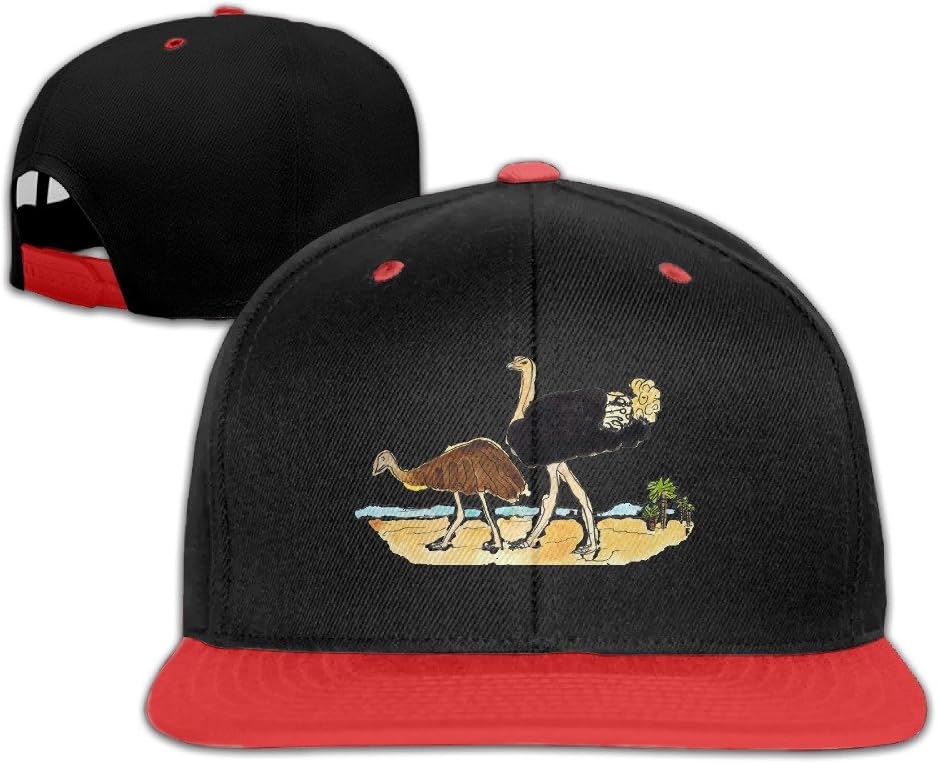 NEWiDEA Kids Hip Hop Baseball Caps Emu Vs. Ostrich Red