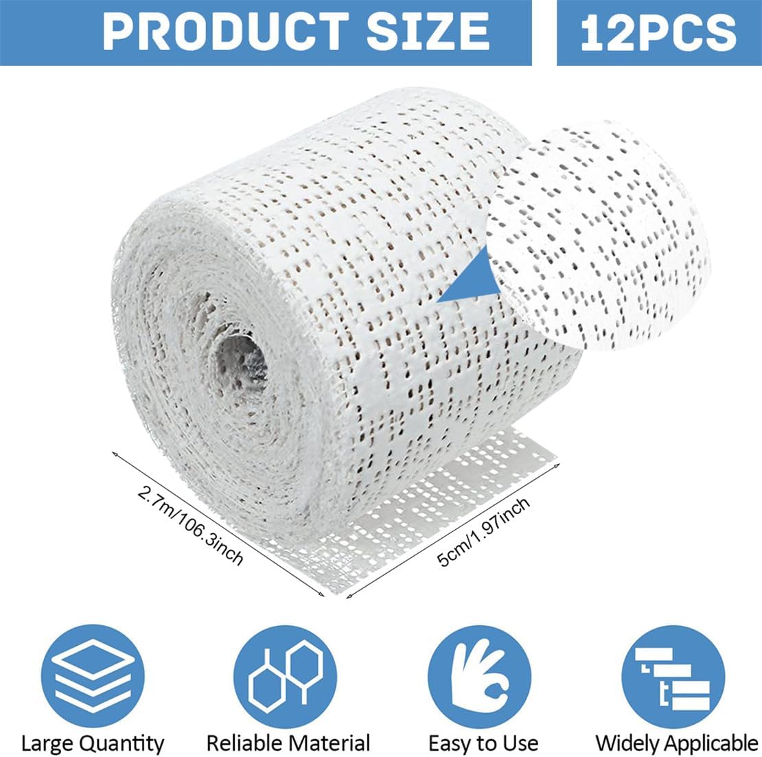 12 Pack Plaster Cloth Rolls for Crafts Plaster Gauze Bandages 2" x 106" White Gauze Strips Wrap Bandage