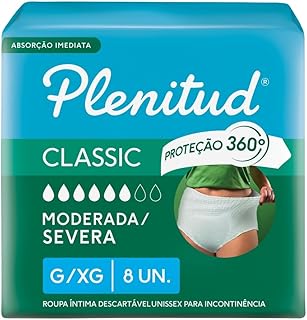 Plenitud Roupa Íntima Classic para Incontinência G/XG-8 un
