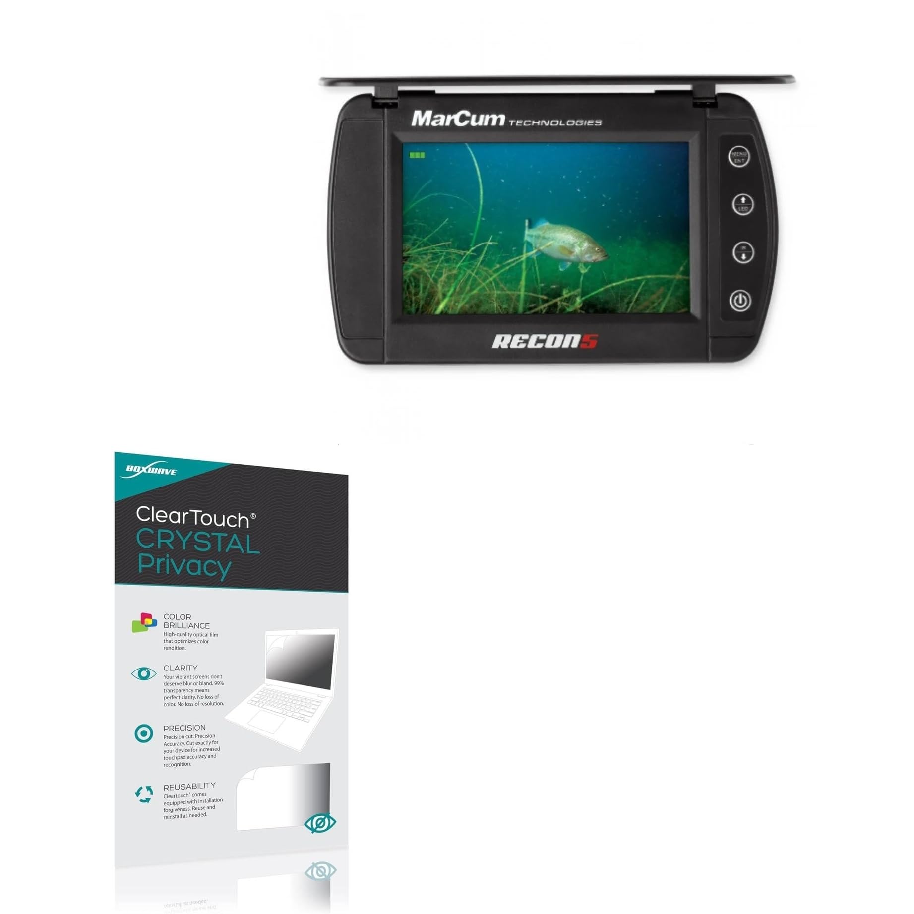 Screen Protector Compatible with Marcum Recon 5 - ClearTouch Crystal Privacy (2-Pack), Privacy Screen Protector Flexible Film Clear