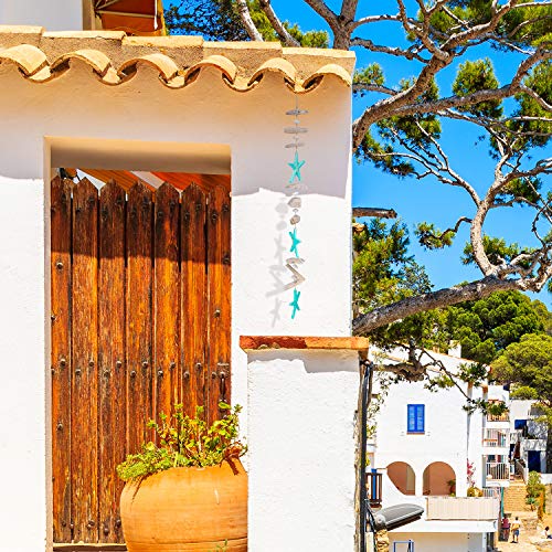 Beachcombers Driftwood Blue Starfish Hanging Coastal Drop Beach Decor Ocean Decor Garland On String Indoor Outdoor Nautical Beachy Decoration For Porch Living Room Kitchen Bathroom Blue - Image 5