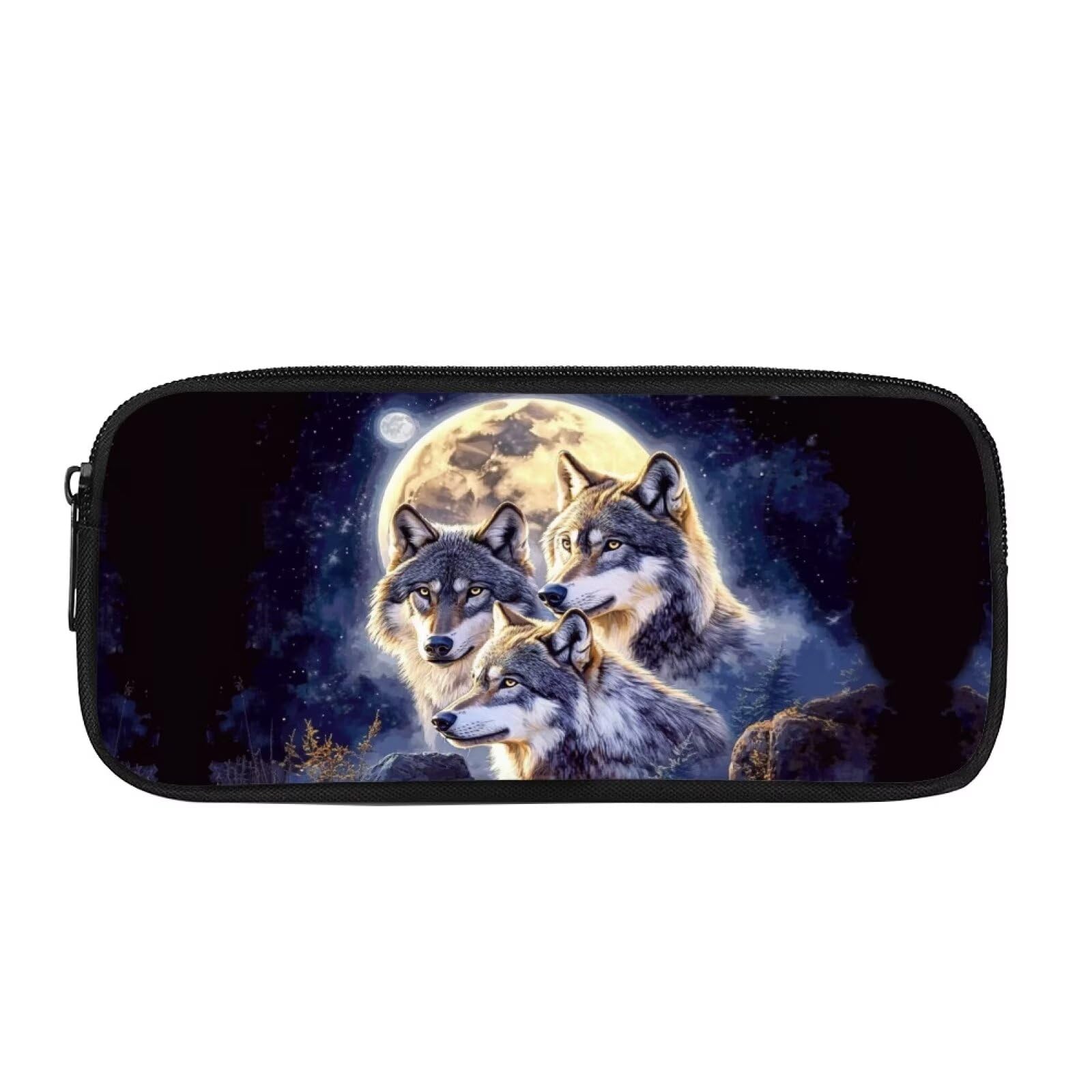 Showudesigns Galaxy Wolf Pencil Case for Boys Secondary School Pencil Bag Pouch Teens High Capacity Pen Holder Stationery Organizer for School Office Travel Storage Box โ image 1