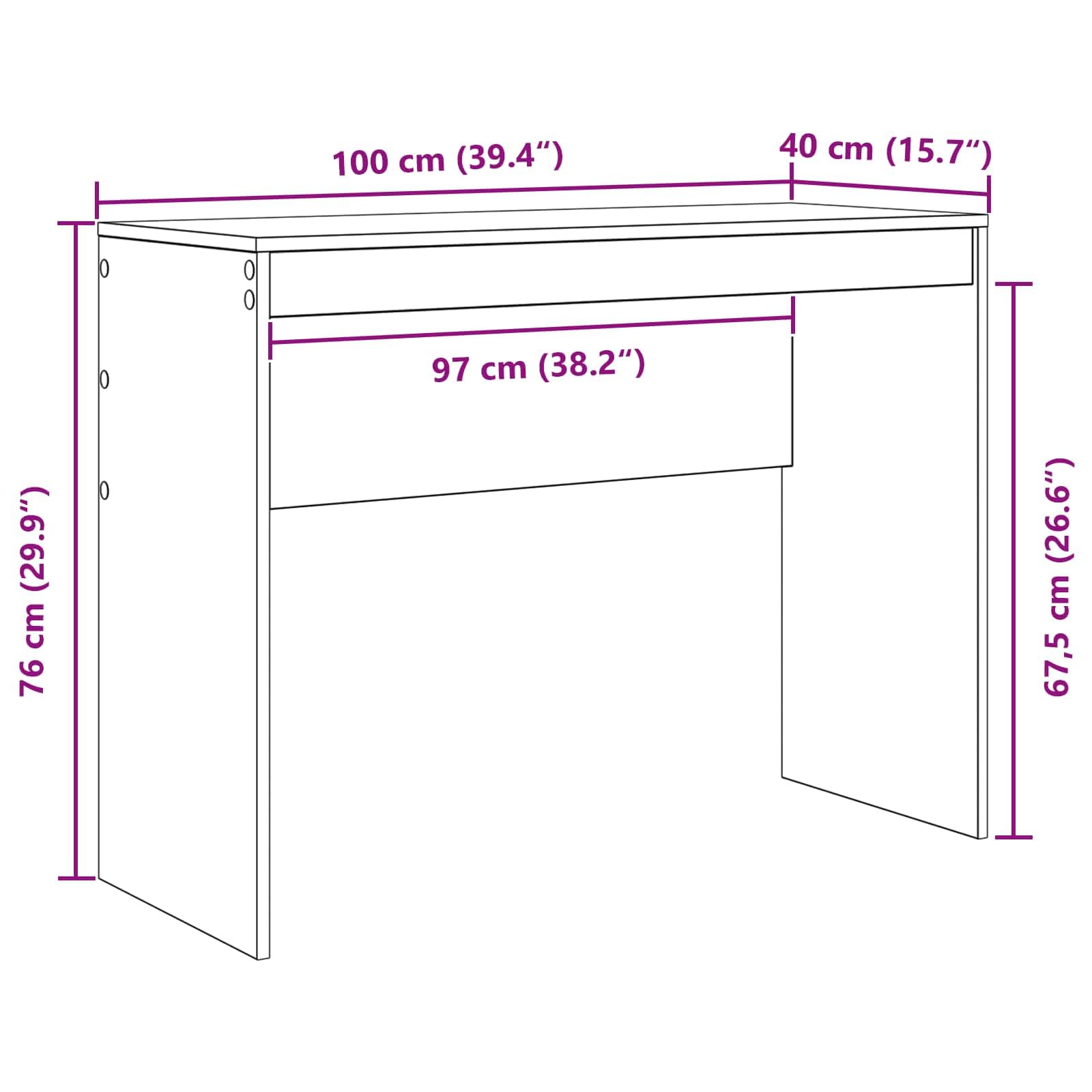 Schreibtisch mit Schubladen und Regal Beton Grau Holzwerkstoff 145,5 x 40 x 127 cm Büro Homeoffice Arbeitszimmer Stauraum Ablage ergonomisch für PC Laptop und Gaming