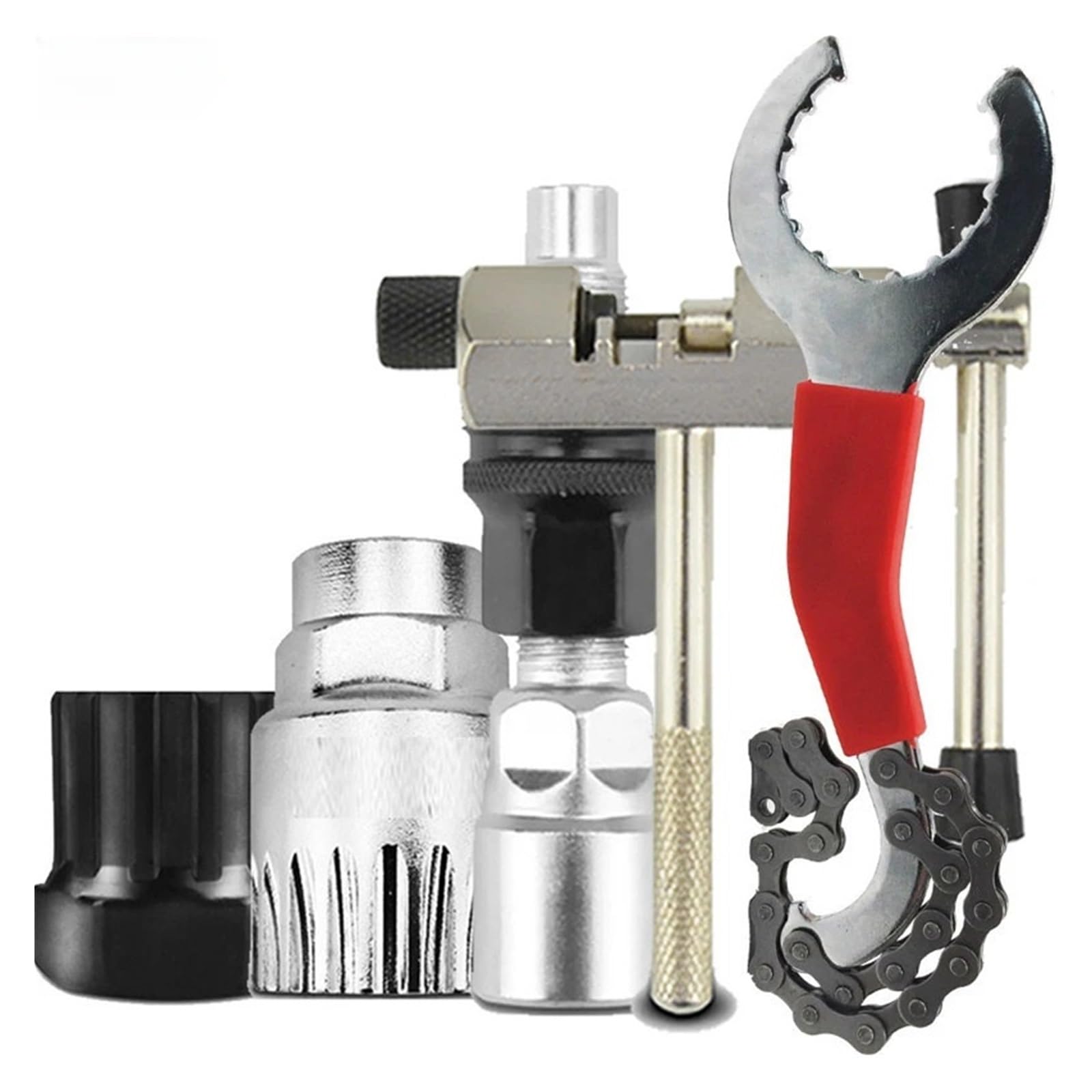 Fahrrad Reparatur Werkzeug Kits Schwungrad Entfernung Kette Breaker Cutter Kurbel Puller Schlüssel Kassette Halterung Extractor Sets(A set)