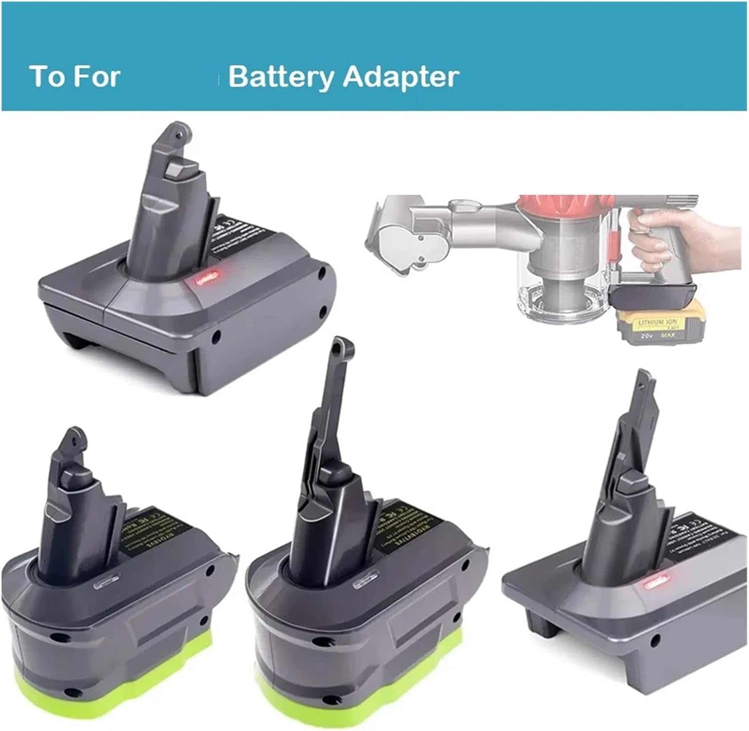 Battery Adapter Converter,Compatible With Makita/Dewalt/Milwaukee/Bosch/Einhell/Ryobi/Craftsman,Compatible With Dyson,V6 V7 V8 Battery Vacuum Cleaner Tool DC58 Replace(For BD to V7)