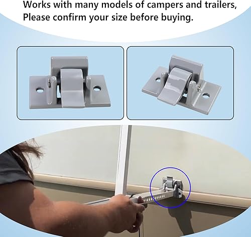 Miniatura 5 de Paquete de 2 soportes de montaje compatibles con Dometic Sun Chaser, brazo inferior gris de repuesto para remolque gris RV Camper
