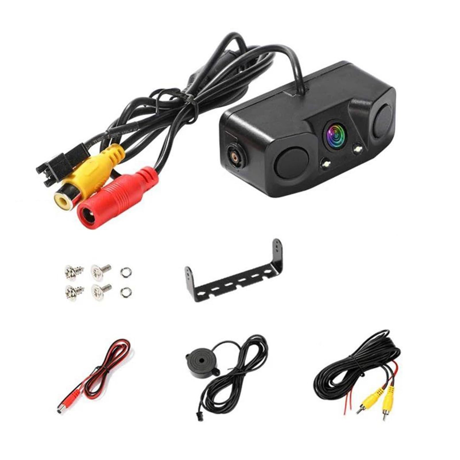 Retrocamera Kit Telecamera Retromarcia Auto HD 3 in 1 Sensore Rilevamento Radar Parcheggio Visione Notturna Impermeabile Retromarcia Retrocamera Auto