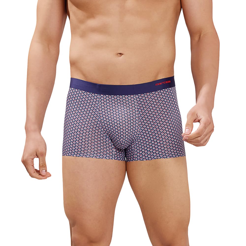 mercaze Men's Underwear Trunk - Seamless Fit Comfort-Microfiber Nylon Spandex Printed Innerwear for Men, M111- Ultra Soft, Comfort Fit, 4 Way Flex, Quick Dry, Breathable Fabric - Navy, XXL-picture-53