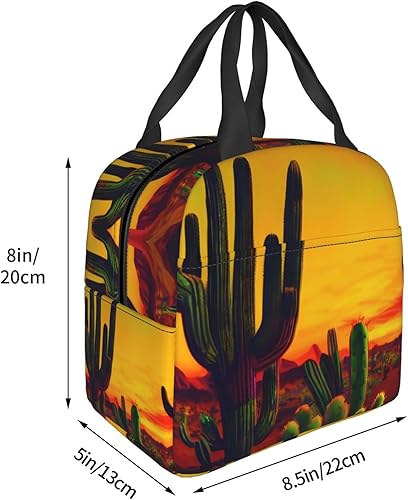 Miniatura 3 de Lonchera de trabajo, cactus en el desierto, bolsa de almuerzo de viaje para mujeres y hombres, contenedor de almuerzo aislado reutilizable de gran