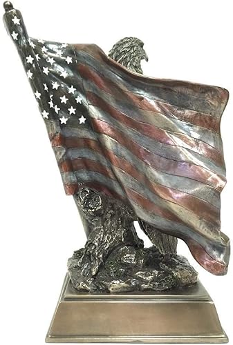 Miniatura 3 de Orgullo americano Veronese - Escultura de estatua de águila calva con estrellas y rayas