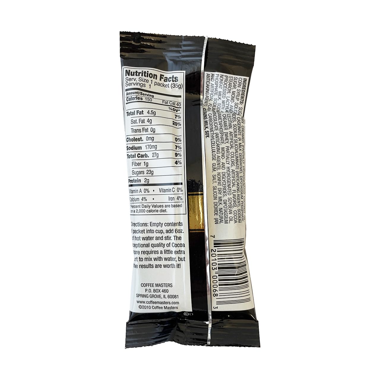 Cocoa Amore Caramel Gourmet Cocoa 50 Packets Single Serve 1.25 oz Packets