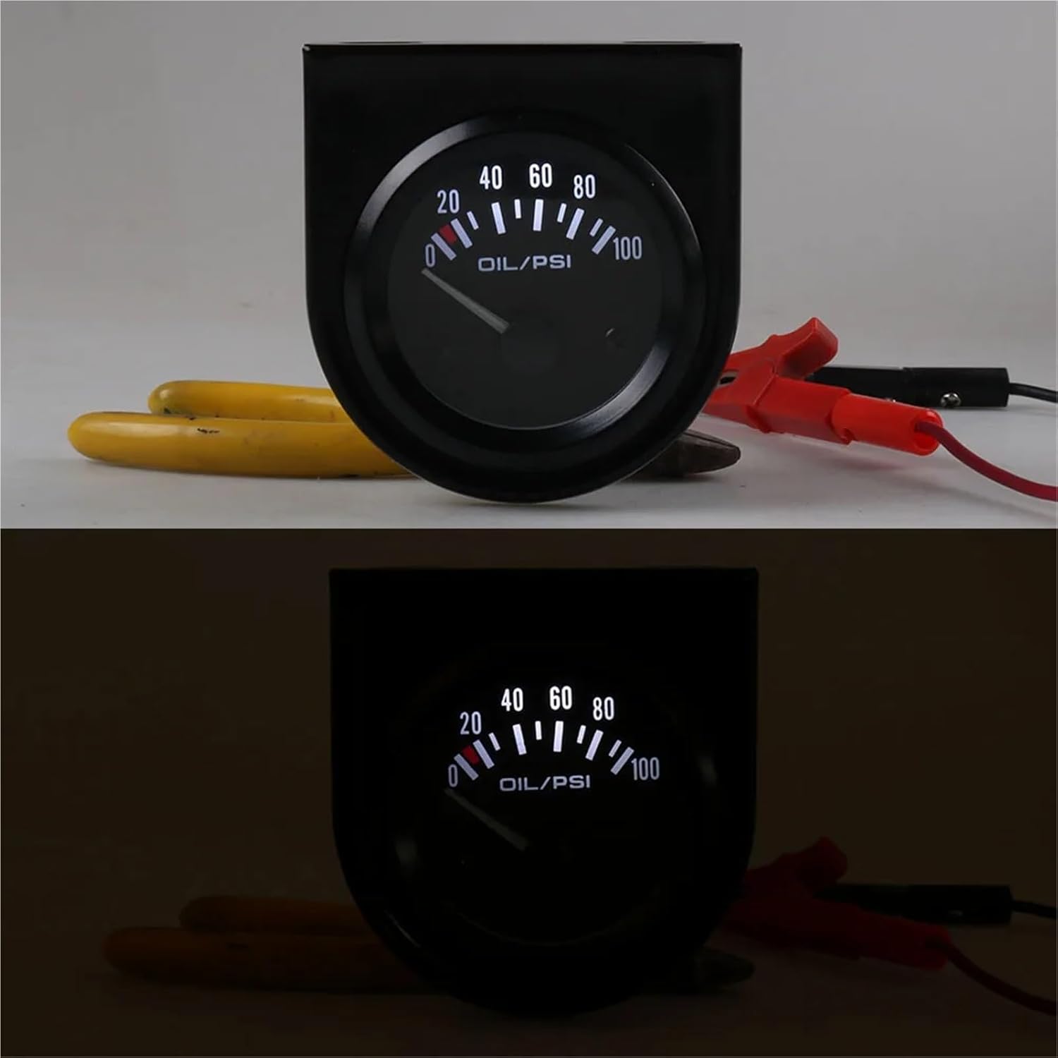 2INCH 52MM Black Volt Meter Water Temp Oil Temp Gauge Oil Press Gauge Fuel Level Gauge AMP Meter Triple Gauge Kits Car Meter(AMP Meter)