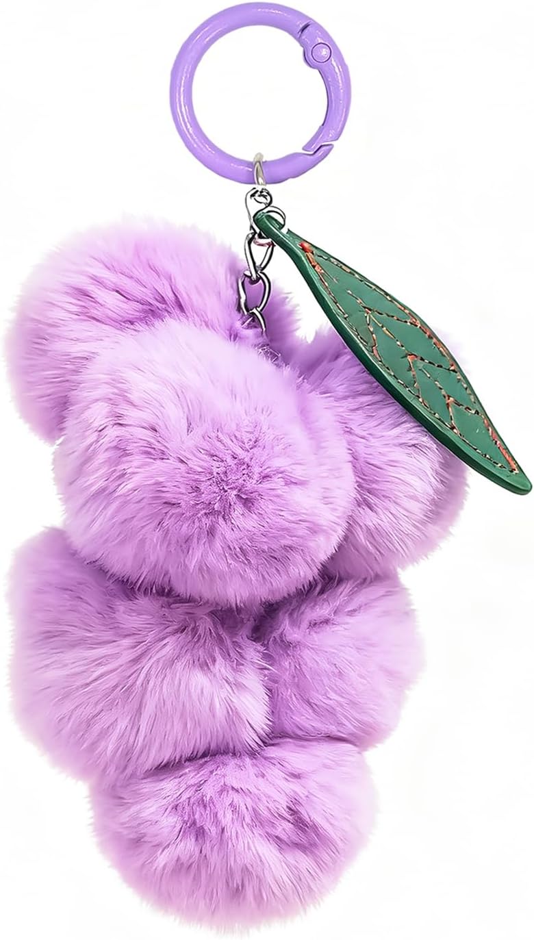 Cute Keychain Purple Grape Key Chain Keychain For Women Girl Bag Purse Backpack Charms