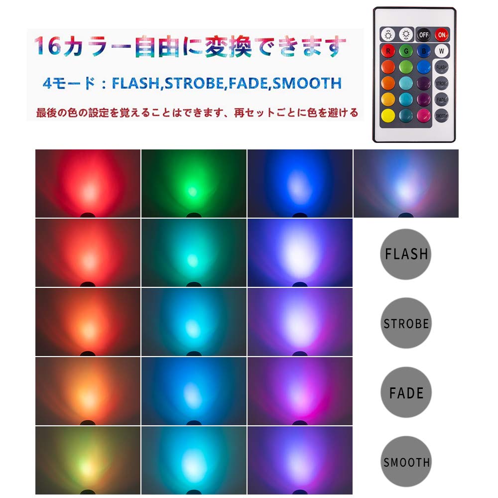 Amazon | STGLED 7W RGB LEDスポットライト コンセント式 フット