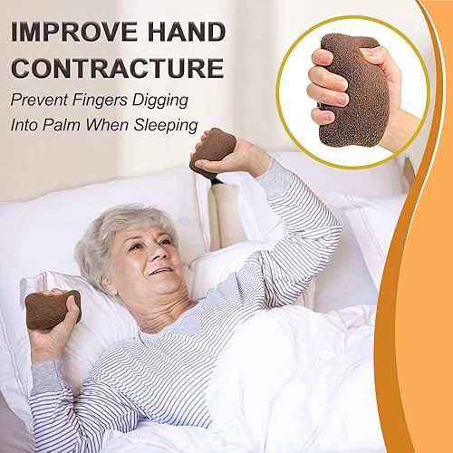 Miniatura 5 de Zelen Protector de agarre de palma para cojín de contractura de mano, protector de férula de palma con banda elástica para postrarse en cama
