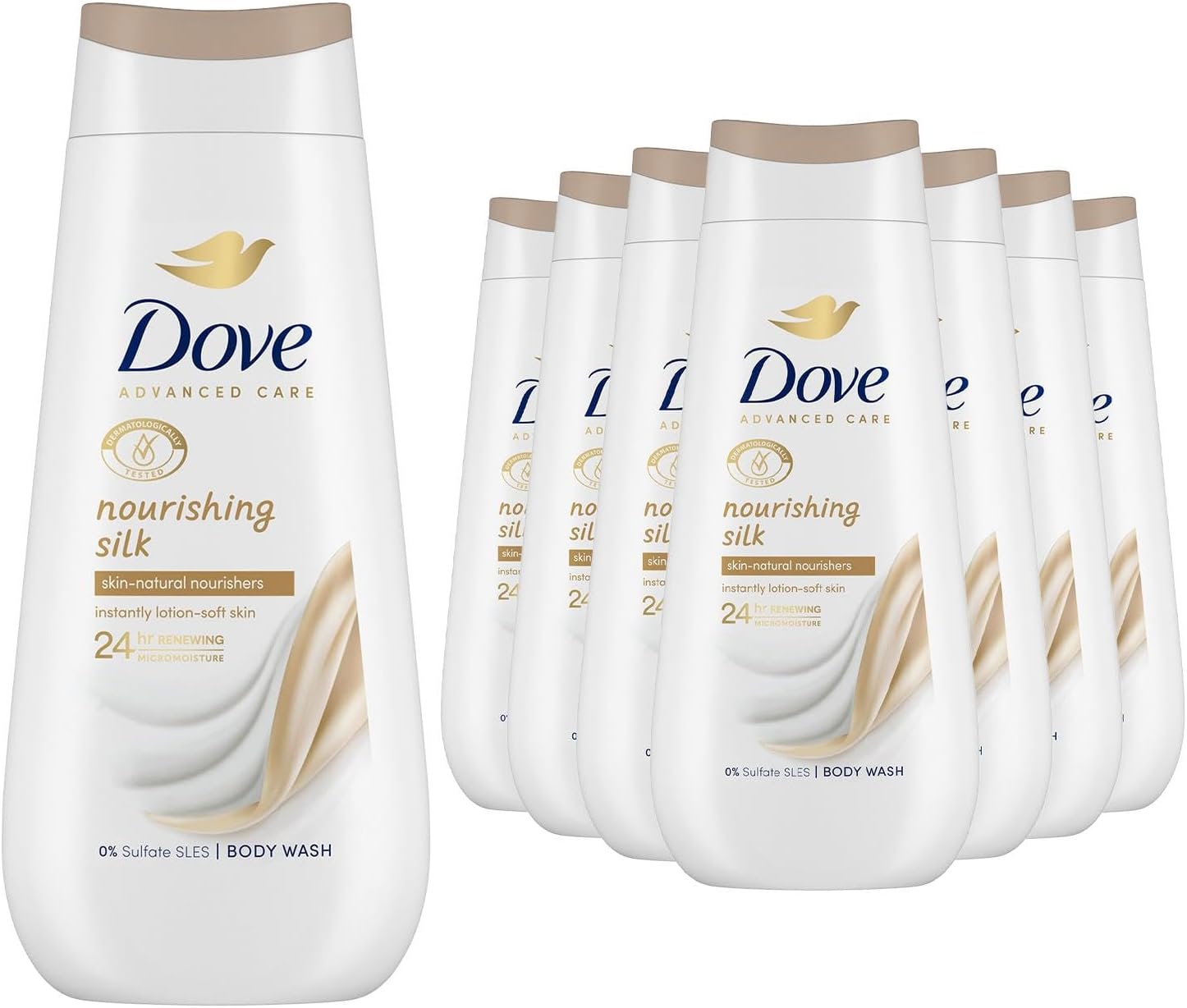 DoveAdvanced Care Sulphate Free Body Wash for Women Made with Skin-Natural Nourishers and Micromoisture Provides 24 Hours Renewing Lotion-Soft Softer Skin, 225ml