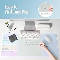 Vista 5 de LOUKIN Erasable Dry Erase Desk Mat, Mouse Pad, Writing White Board, Non-Slip Desktop Protector for Office, Home, School
