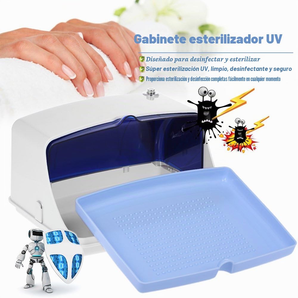 Anself - Gabinete de Esterilizador UV Herramientas de Manicura, Caja de Desinfección UV, Armario de Almacenamiento para Toallas de Almacenamiento, Tijeras de Manicura