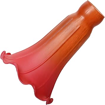 Bieye LS24 Lily Flower Blown Glass Lampshade Orange Red, Opening I.D. 1.26" x O.D. 1.5"