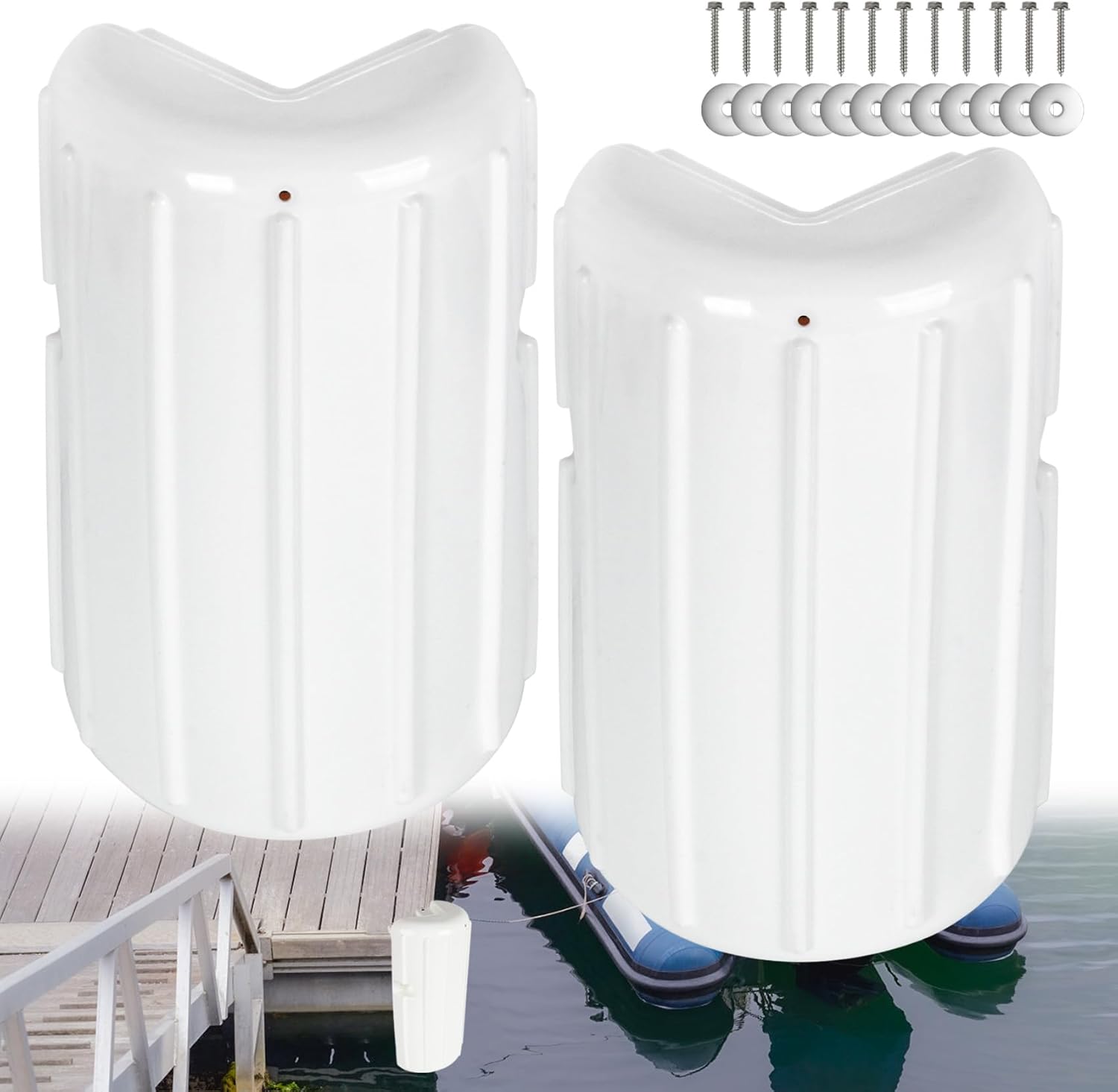 Dock Corner Bumpers,Boat Dock Bumper,Corner Dock Bumper Fenders,Dock Bumpers Marine,Boat Dock Bumpers for Edging,Includes Mounting Hardware(1/2/4Pack)