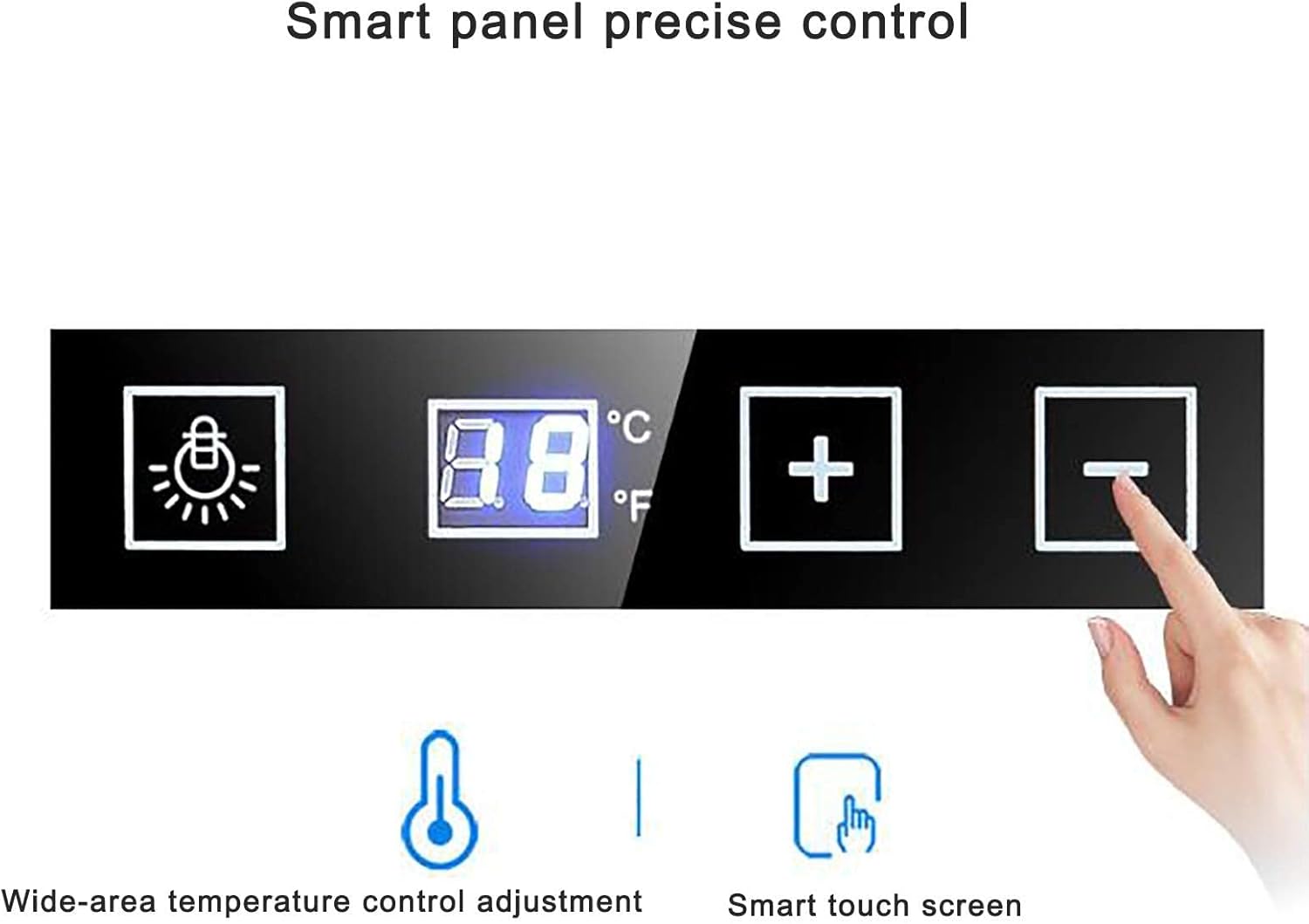36 Bottle Compressor Wine Cooler Refrigerator Freestanding Quiet Operation Wine Fridges Cellar Digital Touch Display Double-Layer Glass Door