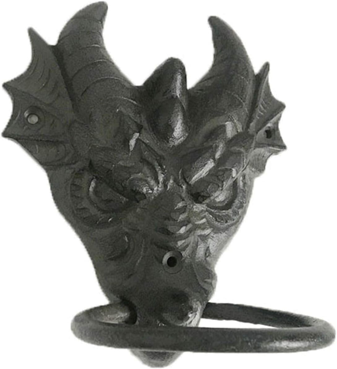 Door Knocker, Door Knocker Vintage Dragon Head Door Knockers, Front Door Yard Farmhouse Cottage Gate Handles Door Decor, Solid Cast Iron Gate Knobs Pull Ring