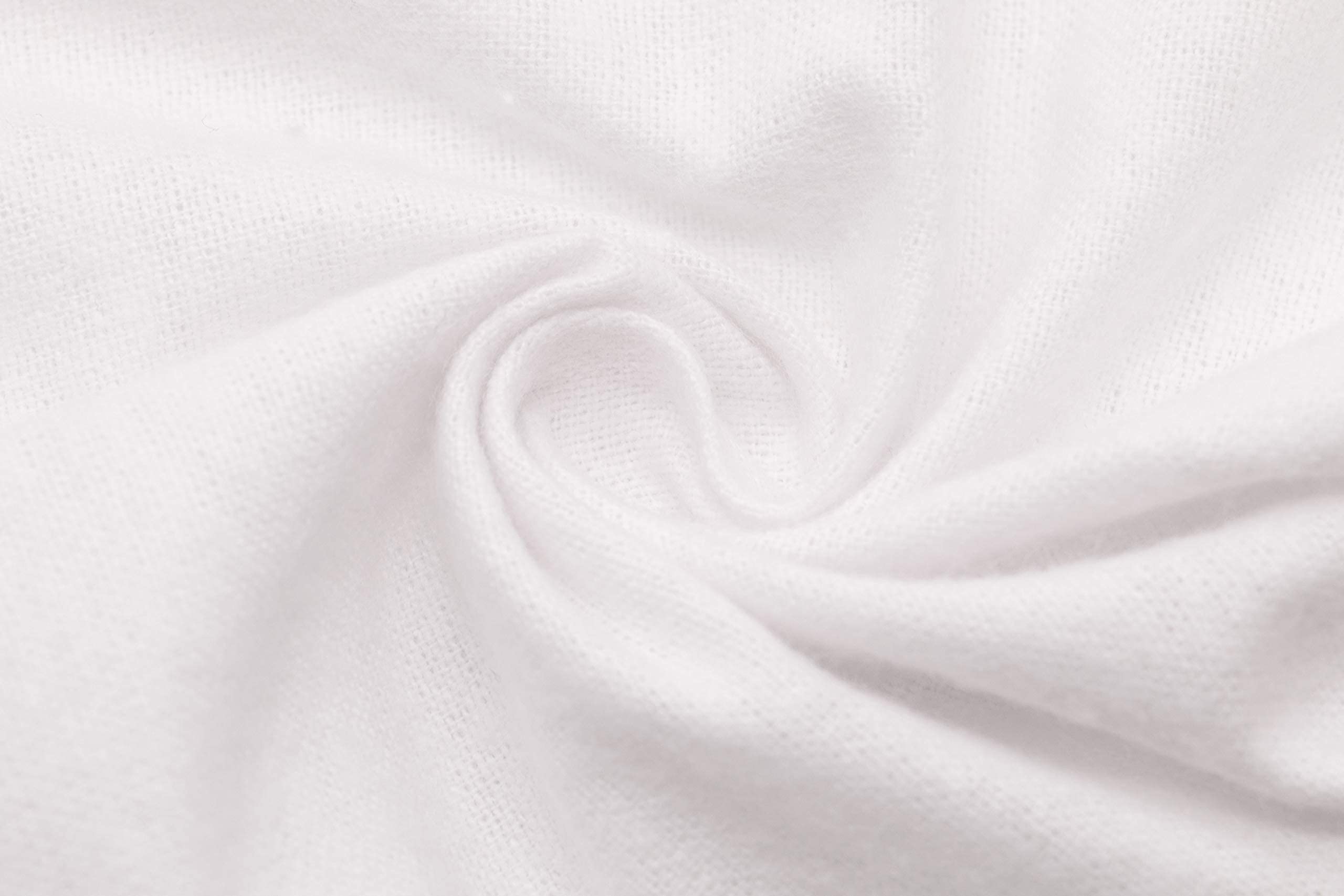ZOLLNER Set de 10 Chiffons de flanelle, 25x25 cm, blanc, coton