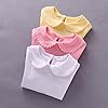 De feuilles Toddler Baby Girl Long Sleeve Peterpan Collar T-Shirt Blouse Solid Color Basic Tops Yellow 18-24 Months #2