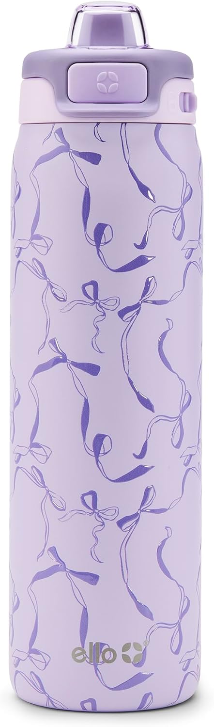 Ello Pop & Fill Insulated Stainless Steel Water Bottle with Quick Fill Lid, Leakproof Locking, Sip or Chug Spout, BPA-Free, Double Wall Vacuum Insulated for Sports, Travel & School- 22oz / 32oz / 40oz