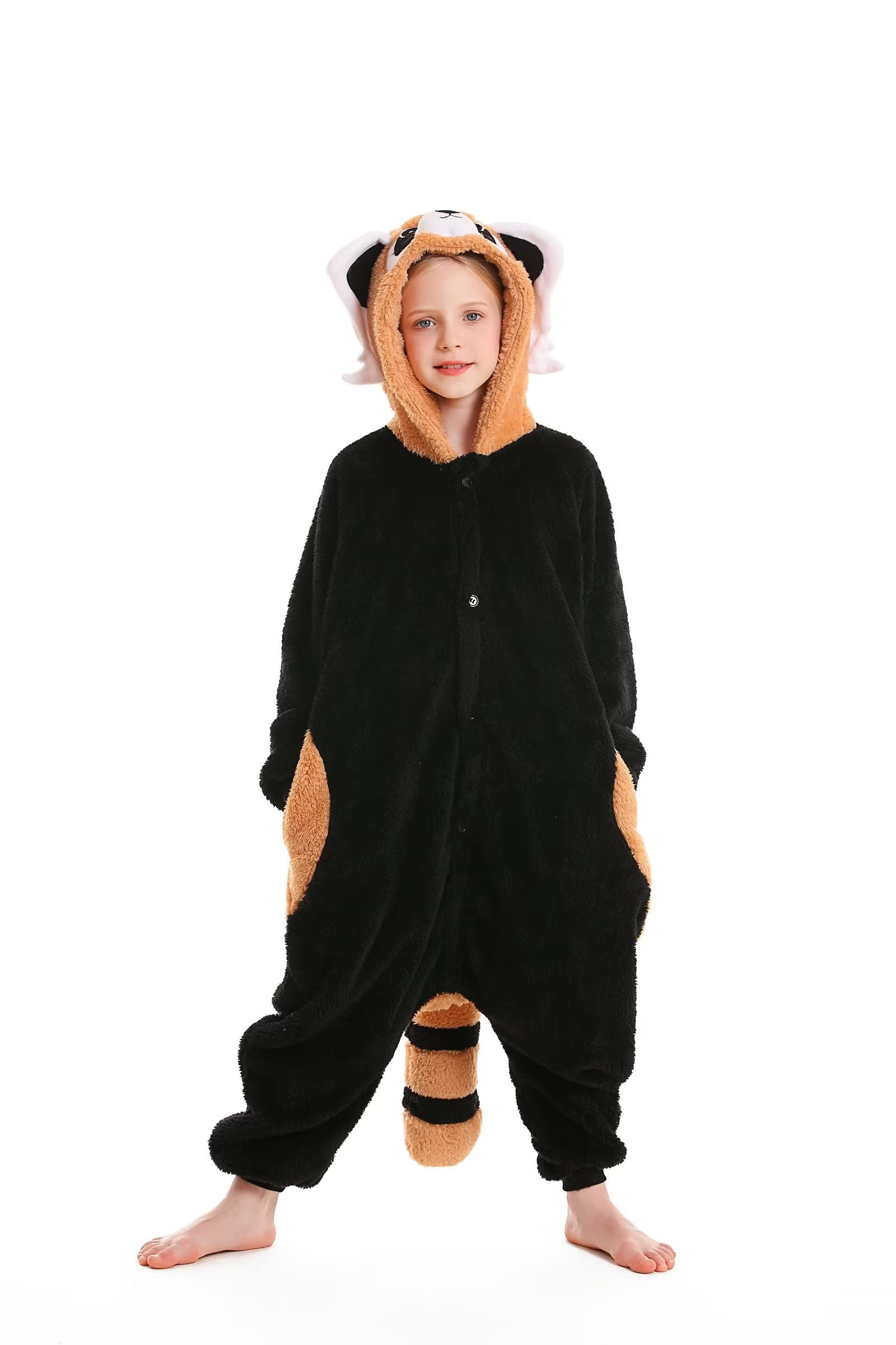 DarkCom Animal Onesie pour Enfants et Adultes,Vêtements de Nuit Combinaison Parent-Enfant Cosplay Halloween Kigurumi Costume Pyjama de Noël