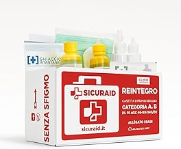 SICURAID Reinstatement First Aid Kit Attachment 1 – Companies 3+ Employees – Compliant with DM 388/2003 – Complete Spare Parts Certified for Business Medical Kit – Without Blood Pressure Monitor