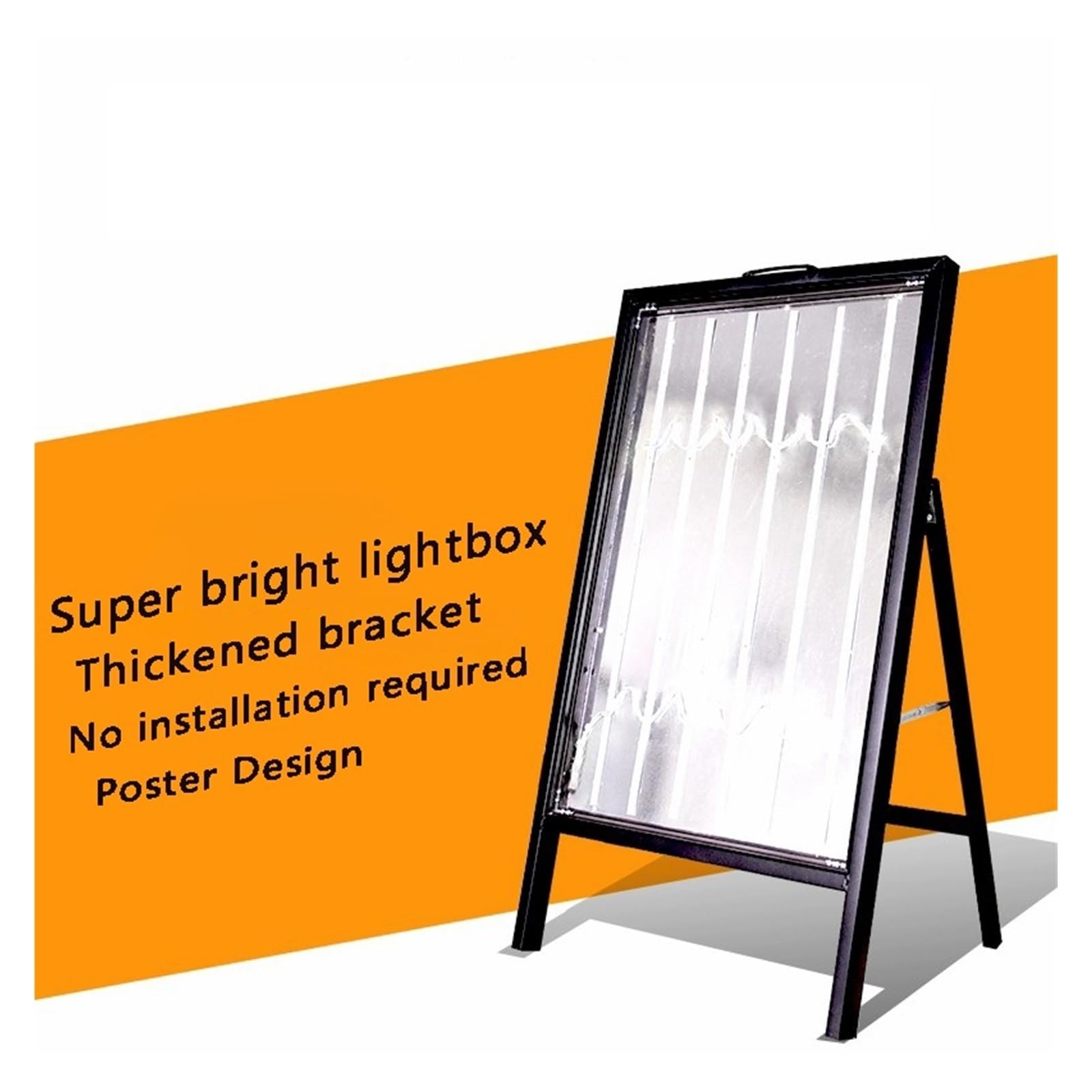 Soporte para Carteles Led Tipo Valla Publicitaria KT Board, Expositor Vertical Plegable De Una Sola Cara, Diseño Elegante Y Moderno, 60X90Cm,60x90cm
