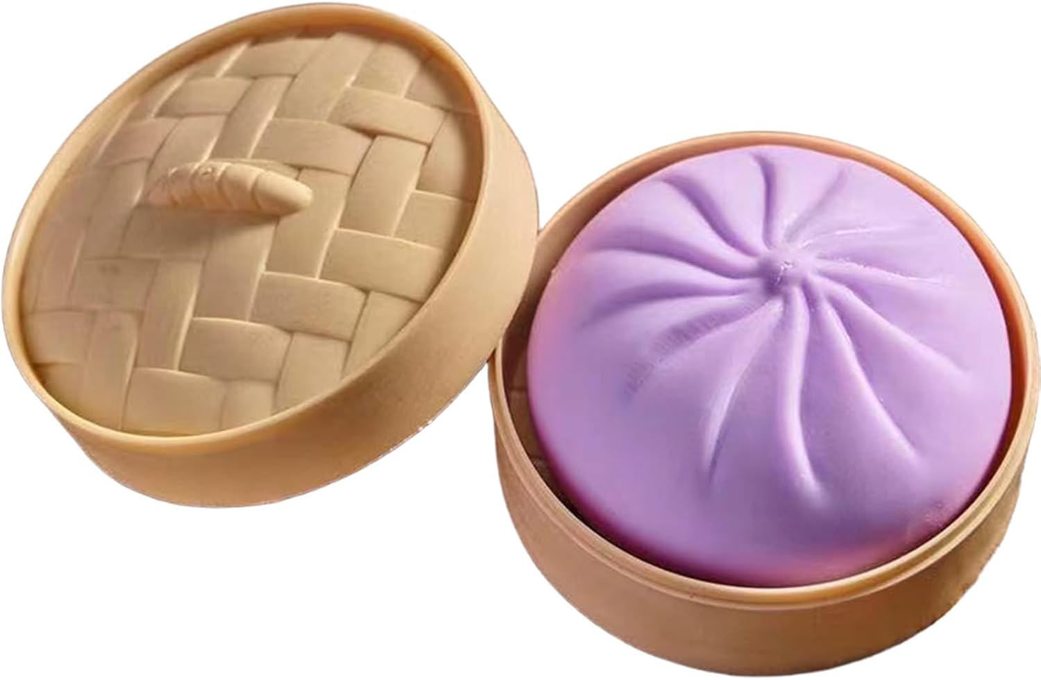 Glitter Dumpling, Dumpling Squeeze, Rainbow Dumplings, Cute Anxiety Relief Fidget, Soft Squeeze Decompression Dough for Adults,Gift for Friend Family,Office Home Desk Decor（Purple）