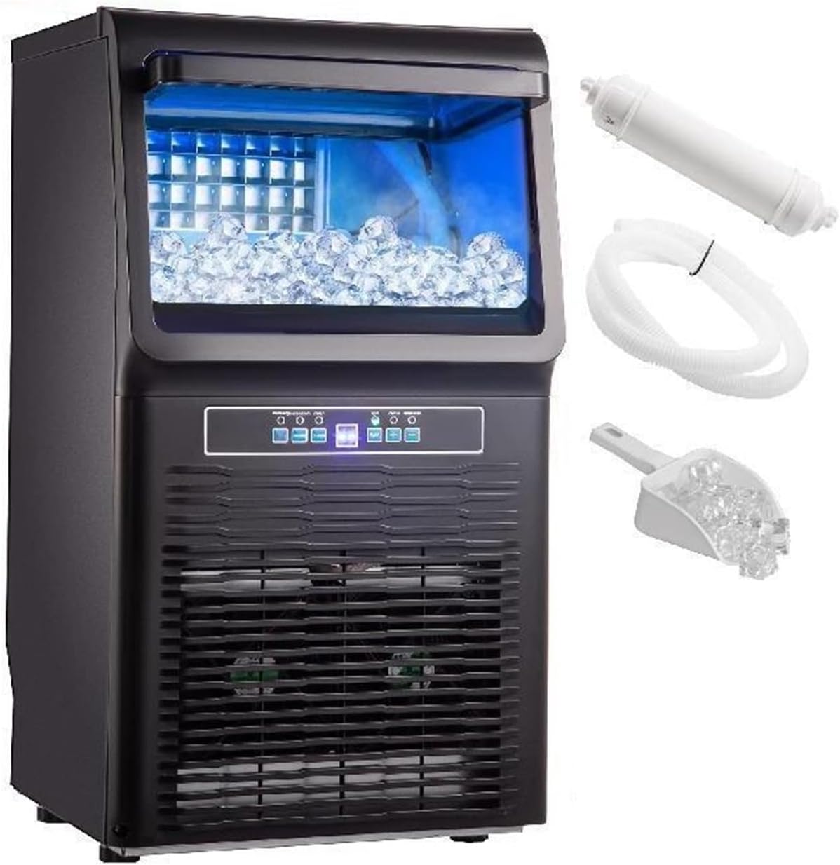 Commercial Ice Maker 30KG/24H Countertop Automatic Built-in Cube Ice Generator 350W Electric Cooler Machine Home Appliance