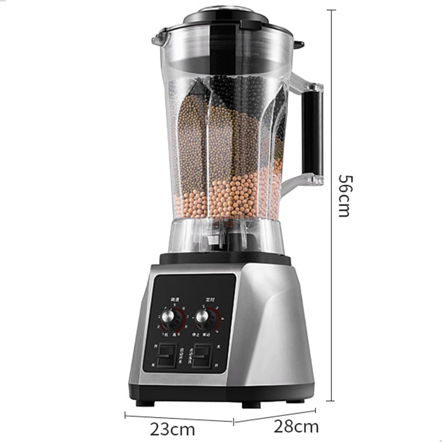 2200W Commercial Soy Milk Maker Smoothie Blender, 6L/7L Nut Processor with 8-Blade, 9-Speed Adjustable, Timer (6L)