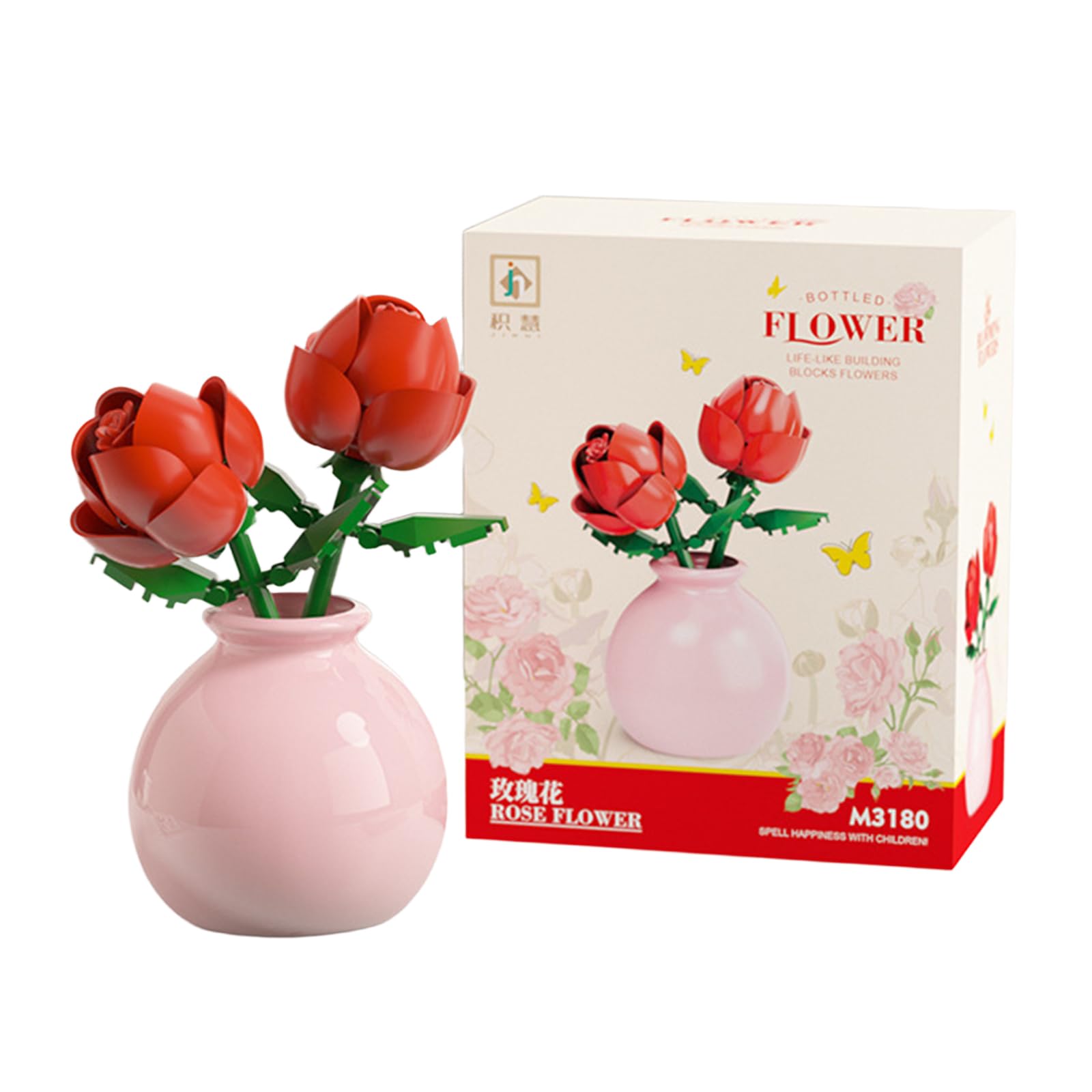 Flower Building Blocks Set, Mini Botanical Plants Model Kit for Adults Home Decor Flowers Display
