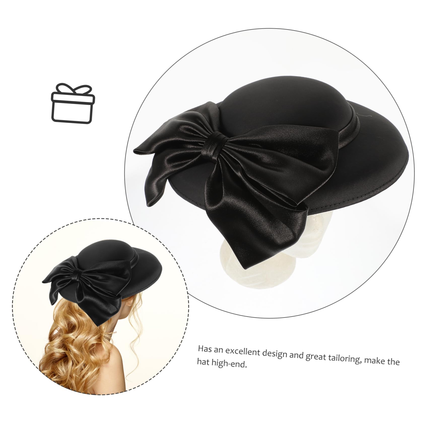 Veemoon cappelli formali da donna formale cappello da cocktail party cappello halloween cappellino halloween cappelli britannici per le donne Cappelli a bombetta per le donne bianca