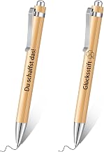 Tenare Pack of 2 Ballpoint Pens Gifts Wooden Inspirational Ballpoint Pen Motivation Pens Retractable Ballpoint Pen with Engraving du Schaffst Das Mutmacher Gift for Graduation Exam Friend Colleague Farewell
