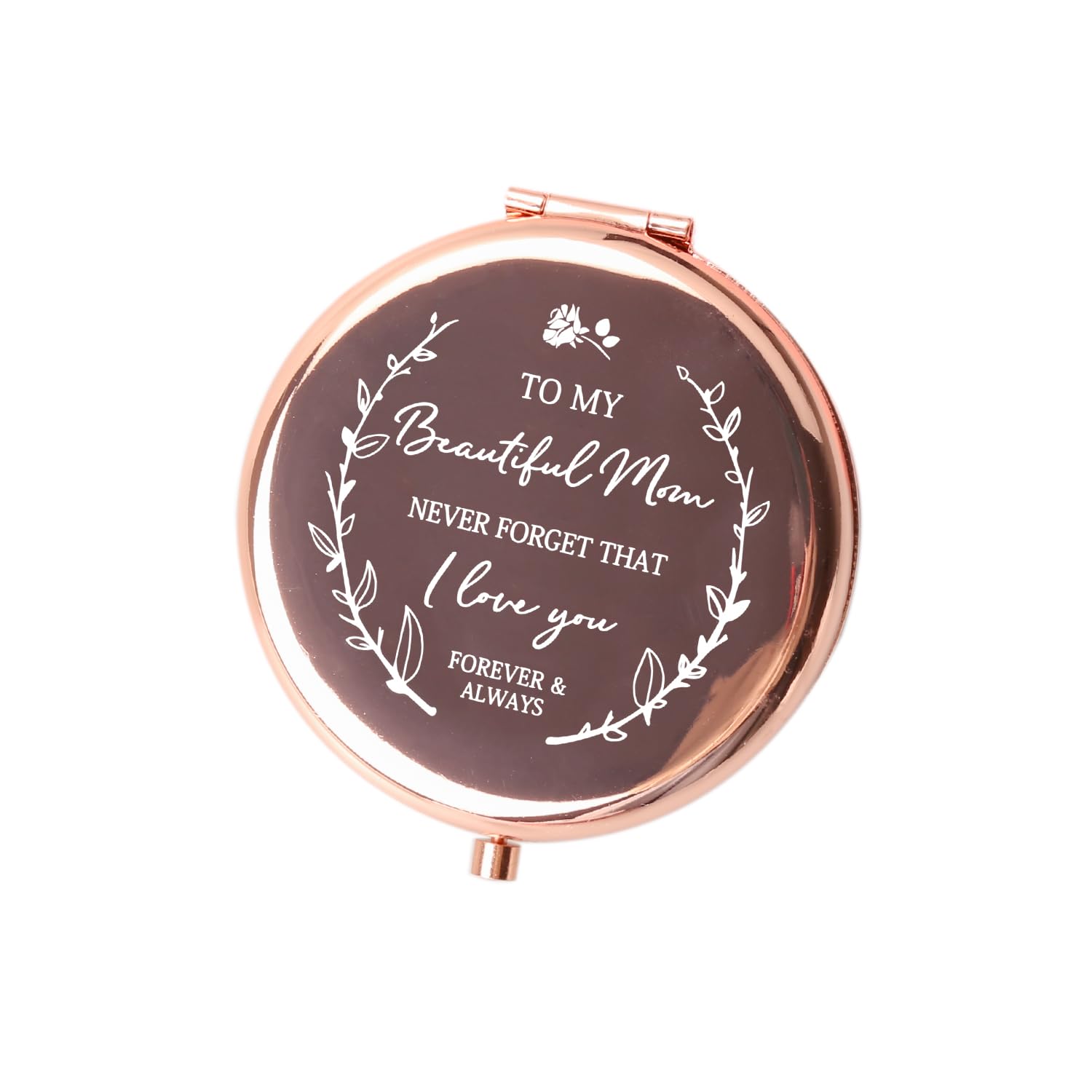Bojueshaw Rose Gold Mirror Gift Set,Engraved Makeup Mirror With Gift Box,Birthday Presents For Mum,Ideas Mum Gifts From Daughter Or Son(Rose Gold)